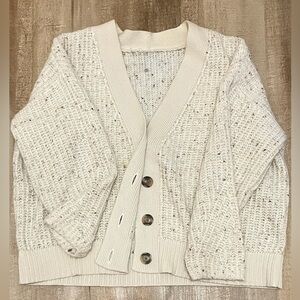 Cozy Knit Button-Up Sweater - Cream
